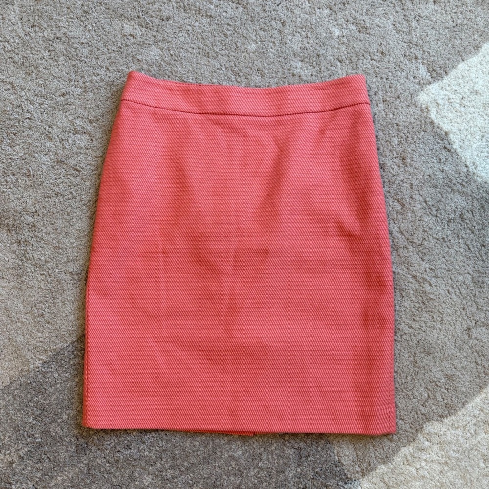 Ann Taylor Petite Coral Pink Textured Pencil Skirt Size 10P New With Tags